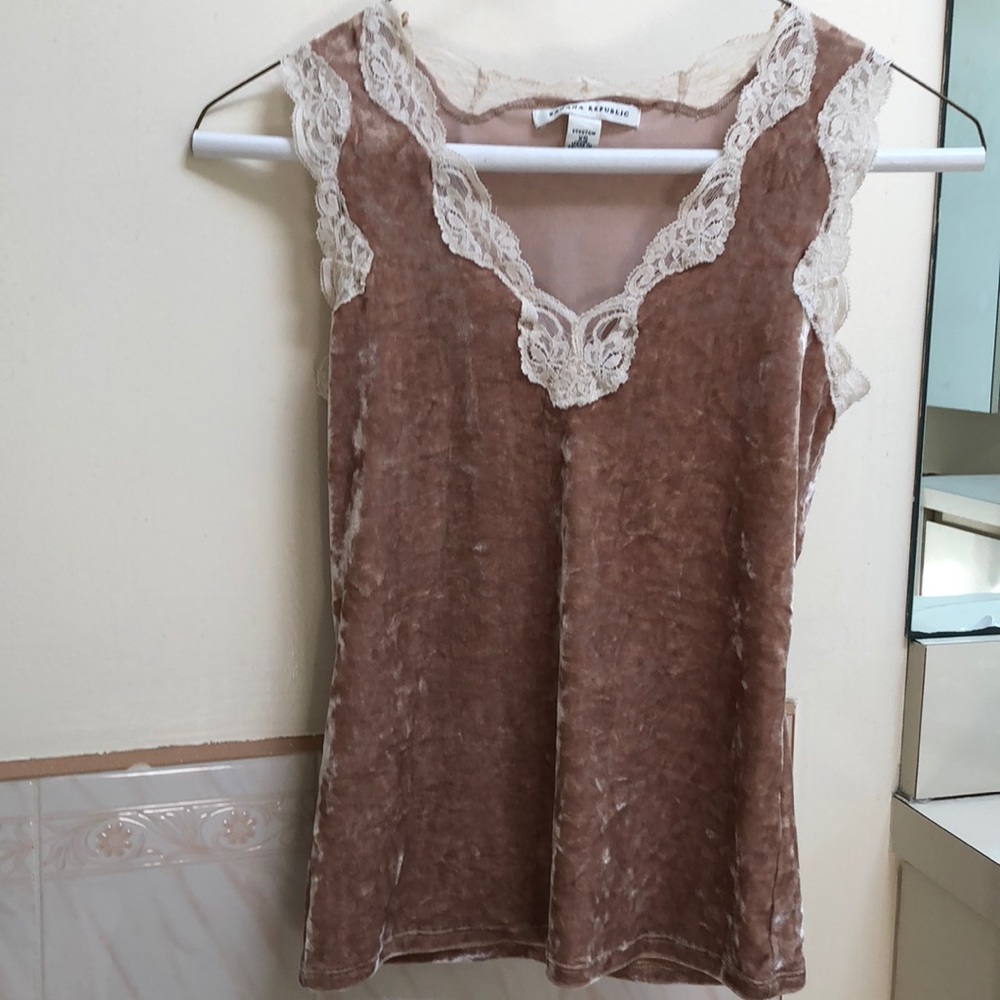 Banana Republic velour and lace tank/camisole